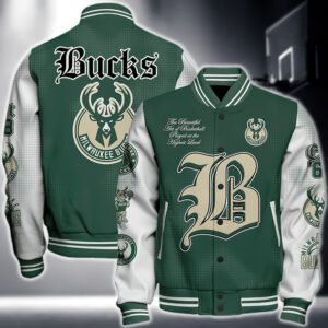 Nba Milwaukee Bucks National Basketball Association Varsity Jacket, Baseball Jacket V2 - bazzada Store