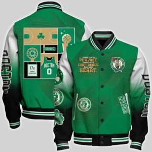 Nba Boston Celtics National Basketball Association Aop Varsity Jacket, Baseball Jacket - bazzada Store
