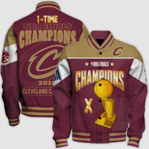 Nba Cleveland Cavaliers Champions Print Varsity Jacket, Baseball Jacket - bazzada Store