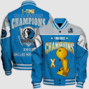 Nba Dallas Mavericks Champions Print Varsity Jacket, Baseball Jacket - bazzada Store