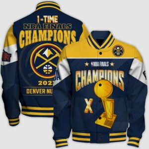Nba Denver Nuggets Champions Print Varsity Jacket, Baseball Jacket - bazzada Store