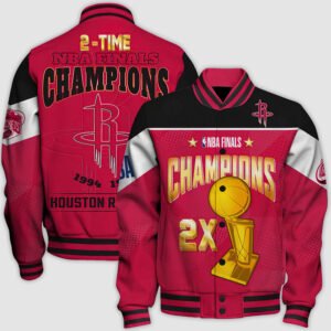Nba Houston Rockets Champions Print Varsity Jacket, Baseball Jacket - bazzada Store