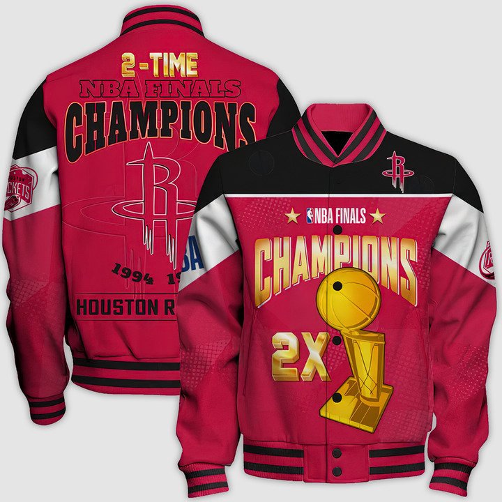 Nba Houston Rockets Champions Print Varsity Jacket, Baseball Jacket - bazzada Store