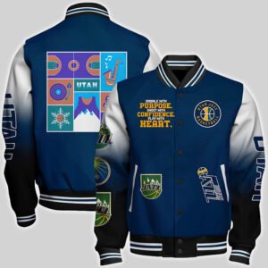 Utah Jazz National Basketball Association Aop Varsity Jacket, Baseball Jacket - bazzada Store