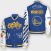 NBA Golden State Warriors Off White Varsity Jacket, Baseball Jacket - bazzada Store