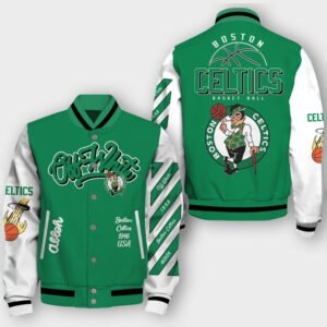 NBA Boston Celtics Off White Varsity Jacket, Baseball Jacket - bazzada Store