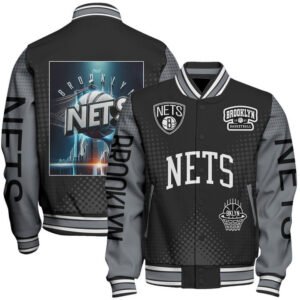 Brooklyn Nets NBA Varsity Jacket, Baseball Jacket - bazzada Store