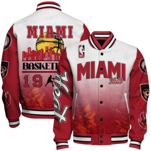 Miami Heat - National Basketball Association Aop Varsity Jacket, Baseball Jacket - bazzada Store