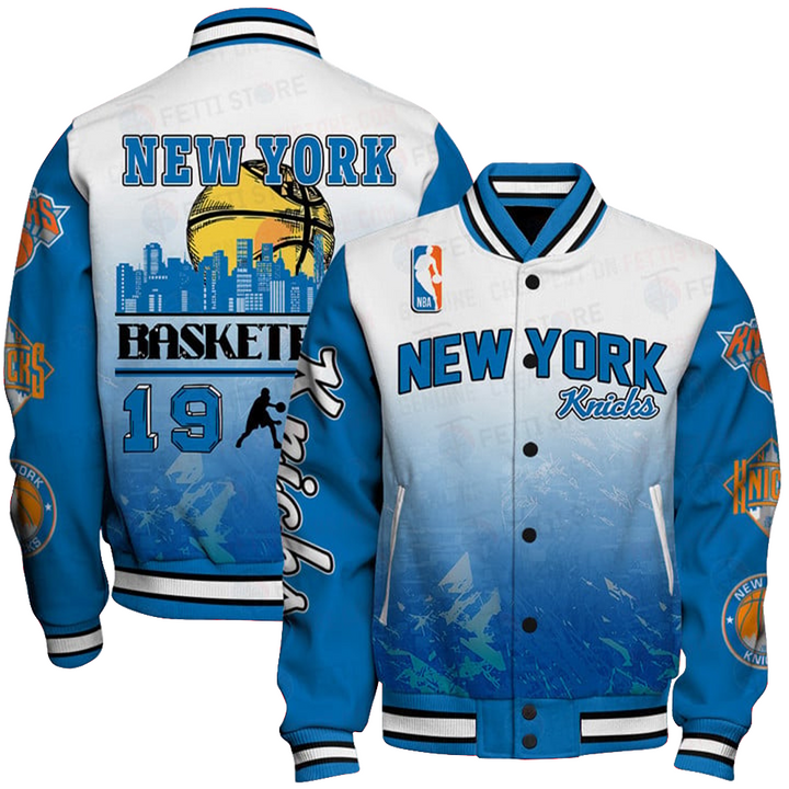 Nba New York Knicks - National Basketball Association Aop Varsity Jacket, Baseball Jacket - bazzada Store