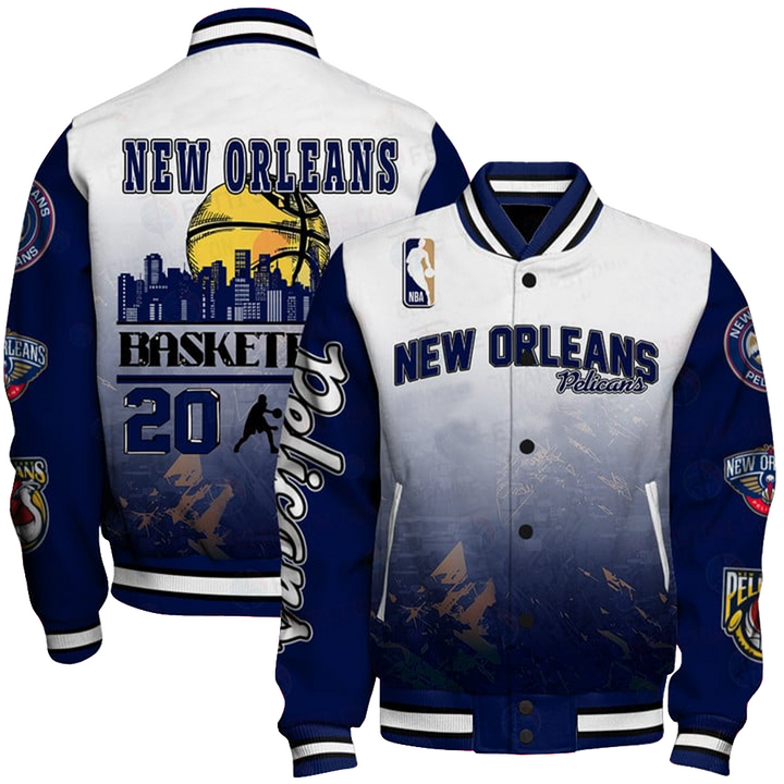 Nba New Orleans Pelicans - National Basketball Association Aop Varsity Jacket, Baseball Jacket - bazzada Store