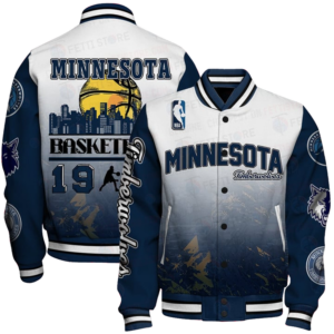 Minnesota Timberwolves - National Basketball Association Aop Varsity Jacket, Baseball Jacket - bazzada Store