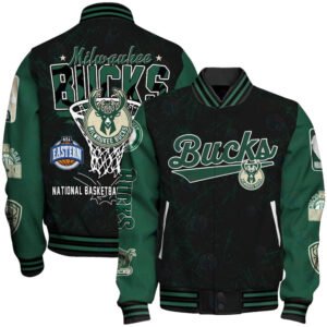 Milwaukee Bucks - National Basketball Association Logo Varsity Jacket, Baseball Jacket - bazzada Store