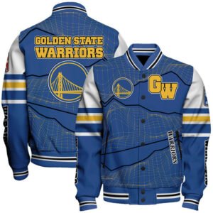 Golden State Warriors Basketball Unique Textures NBA Varsity Jacket, Baseball Jacket - bazzada Store