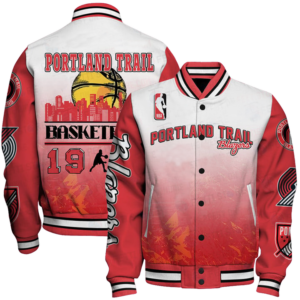 Portland Trail Blazers - National Basketball Association Aop Varsity Jacket, Baseball Jacket - bazzada Store