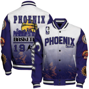 Phoenix Suns - National Basketball Association Aop Varsity Jacket, Baseball Jacket - bazzada Store