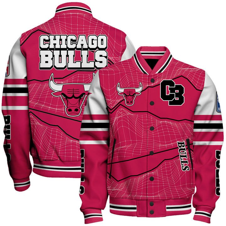 Chicago Bulls Basketball Unique Textures NBA Varsity Jacket, Baseball Jacket - bazzada Store