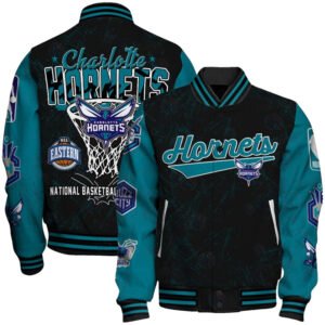 Charlotte Hornets - National Basketball Association Logo Varsity Jacket, Baseball Jacket - bazzada Store
