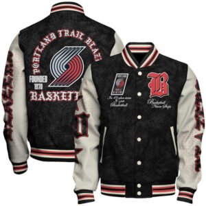 Portland Trail Blazers NBA Team Logo Sport Pattern Style Varsity Jacket, Baseball Jacket - bazzada Store