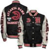 Atlanta Hawks NBA Team Logo Sport Pattern Style Varsity Jacket, Baseball Jacket - bazzada Store