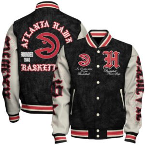 Atlanta Hawks NBA Team Logo Sport Pattern Style Varsity Jacket, Baseball Jacket - bazzada Store