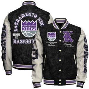 Sacramento Kings NBA Team Logo Sport Pattern Style Varsity Jacket, Baseball Jacket - bazzada Store
