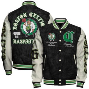 Boston Celtics NBA Team Logo Sport Pattern Style Varsity Jacket, Baseball Jacket - bazzada Store