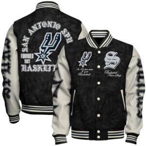 San Antonio Spurs NBA Team Logo Sport Pattern Style Varsity Jacket, Baseball Jacket - bazzada Store