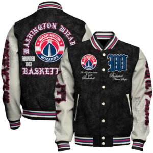 Washington Wizards NBA Team Logo Sport Pattern Style Varsity Jacket, Baseball Jacket - bazzada Store