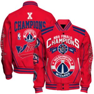 Washington Wizards - X Champions Basketball Team Print Varsity Jacket, Baseball Jacket - bazzada Store