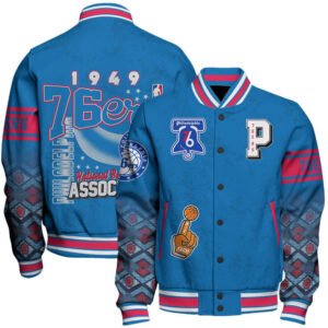 Philadelphia 76ers Team Logo Sport Pattern Vintage Varsity Jacket, Baseball Jacket - bazzada Store