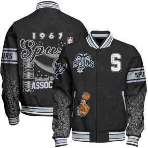San Antonio Spurs Team Logo Sport Pattern Vintage Varsity Jacket, Baseball Jacket - bazzada Store