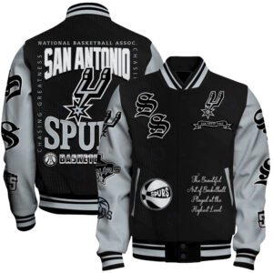 San Antonio Spurs - National Basketball Association Print Varsity Jacket, Baseball Jacket - bazzada Store