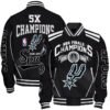 San Antonio Spurs - 5x Champions Basketball Team Print Varsity Jacket, Baseball Jacket - bazzada Store
