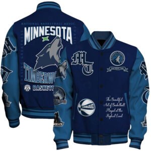 Minnesota Timberwolves - National Basketball Association Print Varsity Jacket, Baseball Jacket - bazzada Store