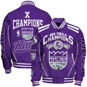 Sacramento Kings - X Champions Basketball Team Print Varsity Jacket, Baseball Jacket - bazzada Store
