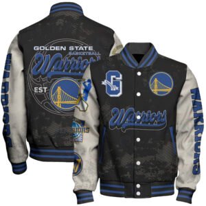 Golden State Warriors Team Logo Sport Pattern Classic Varsity Jacket, Baseball Jacket - bazzada Store