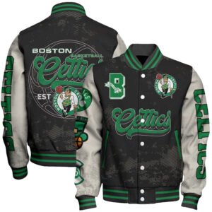 Boston Celtics Team Logo Sport Pattern Classic Varsity Jacket, Baseball Jacket - bazzada Store