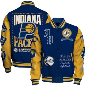 Indiana Pacers - National Basketball Association Print Varsity Jacket, Baseball Jacket - bazzada Store