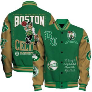 Boston Celtics - National Basketball Association Print Varsity Jacket, Baseball Jacket - bazzada Store