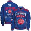 Detroit Pistons - 3x Champions Basketball Team Print Varsity Jacket, Baseball Jacket - bazzada Store