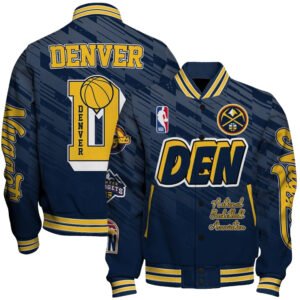 Denver Nuggets Team Logo Sport Pattern NBA Varsity Jacket, Baseball Jacket - bazzada Store