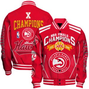 Atlanta Hawks - X Champions Basketball Team Print Varsity Jacket, Baseball Jacket - bazzada Store