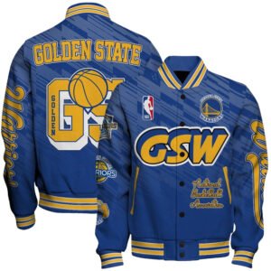 Golden State Warriors Team Logo Sport Pattern Classic Varsity Jacket, Baseball Jacket - bazzada Store