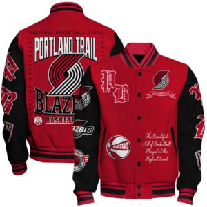 Portland Trail Blazers - National Basketball Association Print Varsity Jacket, Baseball Jacket - bazzada Store