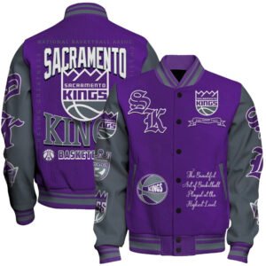 Sacramento Kings - National Basketball Association Print Varsity Jacket, Baseball Jacket - bazzada Store