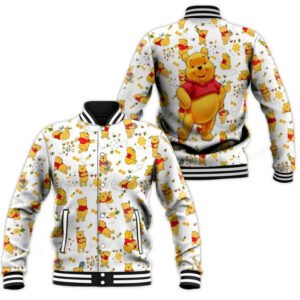 Winnie The Pooh Cartoon Movie Pooh Bear Lovers Gift For Fans Baseball Jacket - bazzada Store