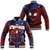 Spider Man Cute Chibi Superheroes Movie Fans Halloween Xmas Baseball Jacket - bazzada Store