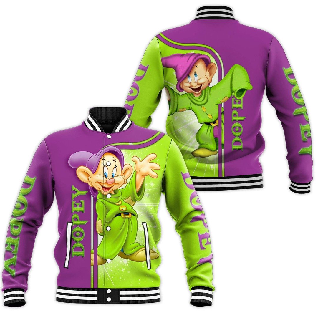 Love Dopey Dwarf Snow White And Seven Dwarfs Movie Baseball Jacket - bazzada Store
