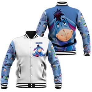 Moody Eeyore Donkey Winnie The Pooh Cartoon Fans Gift Baseball Jacket - bazzada Store