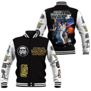 Star Wars Movie Characters May The Force Be With You Baseball Jacket - bazzada Store